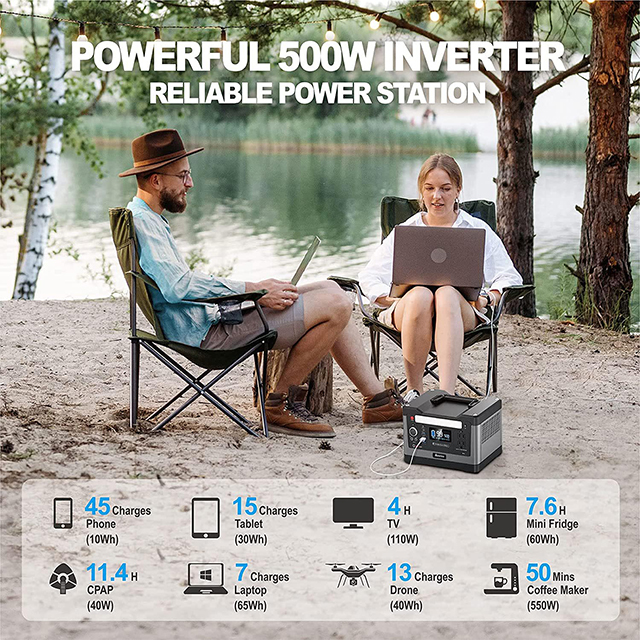 マオテン ポータブル 太陽光発電機 500W 110V/220V ピュアサイン波 出力、アウトドア キャンプに最適 家庭用非常用電源
