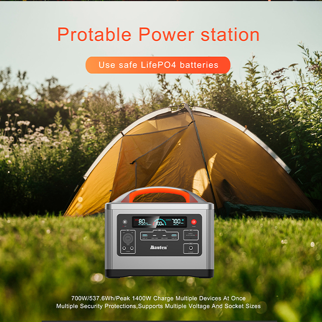 マオテン ポータブル パワー ステーション 700W リン酸鉄リチウム バッテリー燃料なしの緊急事態 太陽光発電機 出力 ピュアサイン波 ポータブル パワー 110V/220V