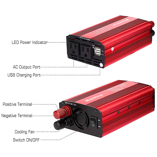 500W パワー エレクトロニクス インバーター 12V 24V DC 交流 へ 110V 220V インバーター 修正正弦波 家庭用